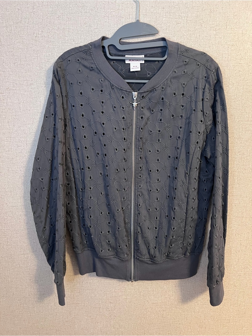 Ariat Women Charcoal Eyelet Zip Jacket